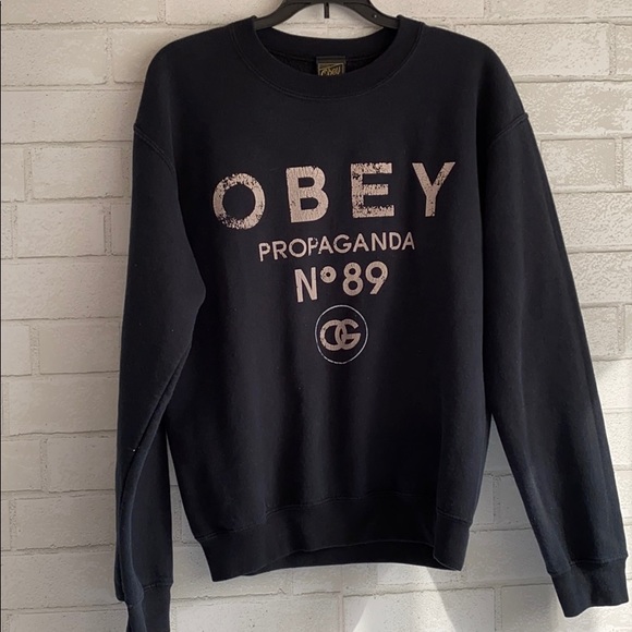 Obey Logo No. 89 Black Navy Crewneck